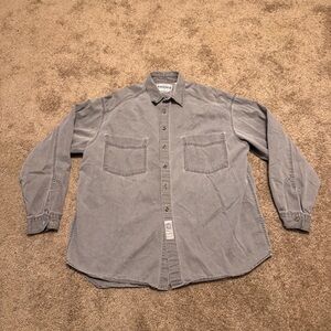 Vintage Levis Denim Shirt Mens Large Gray Long Sleeve Button Up Pockets Logo
